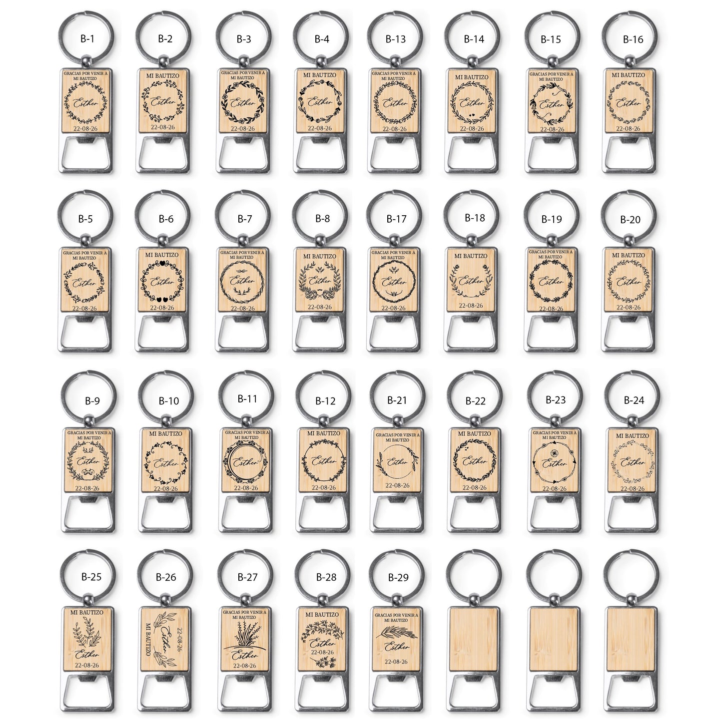 Llavero Abridor de Bambú - Modelo BT10