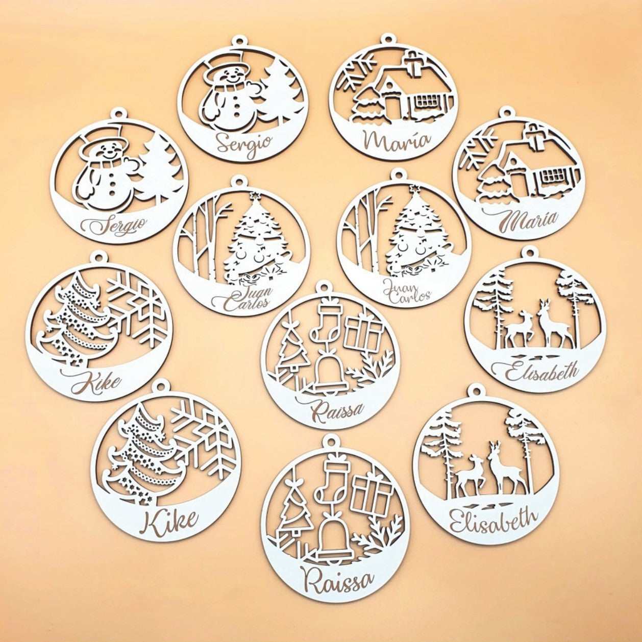 Bolas de Navidad - Madera - Tipo A