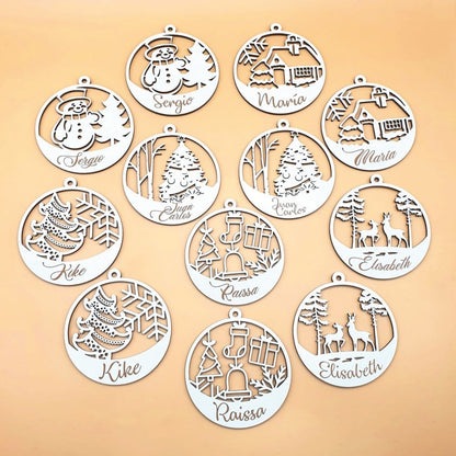 Bolas de Navidad - Madera - Tipo A