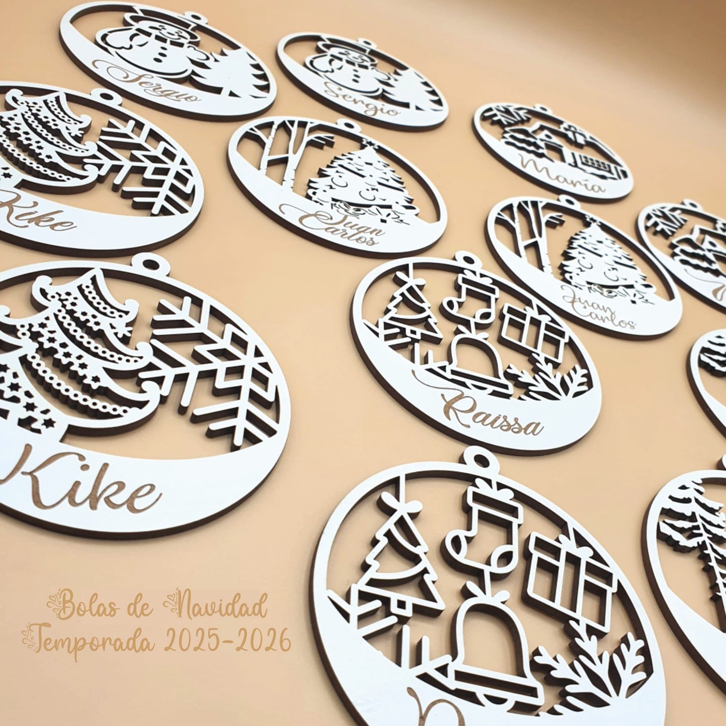 Bolas de Navidad - Madera - Tipo A