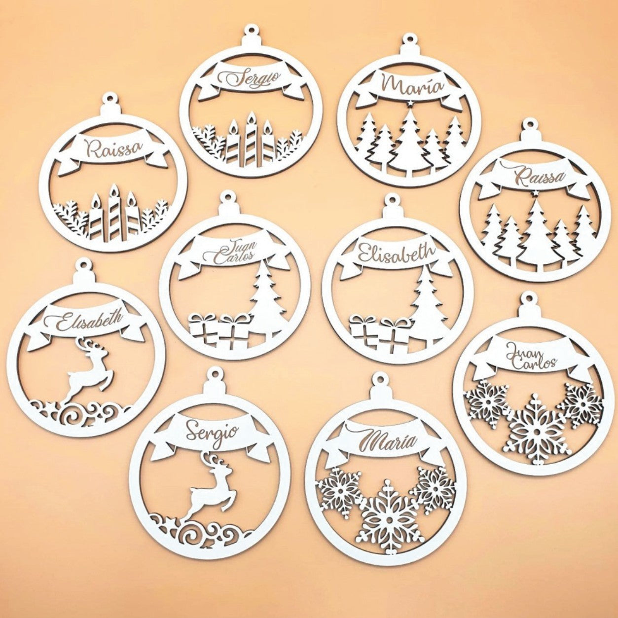 Bolas de Navidad - Madera - Tipo C