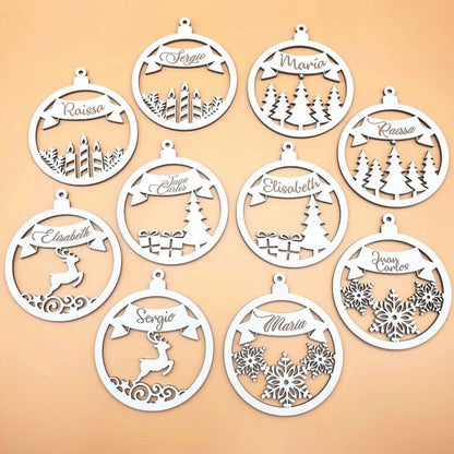 Bolas de Navidad - Madera - Tipo C