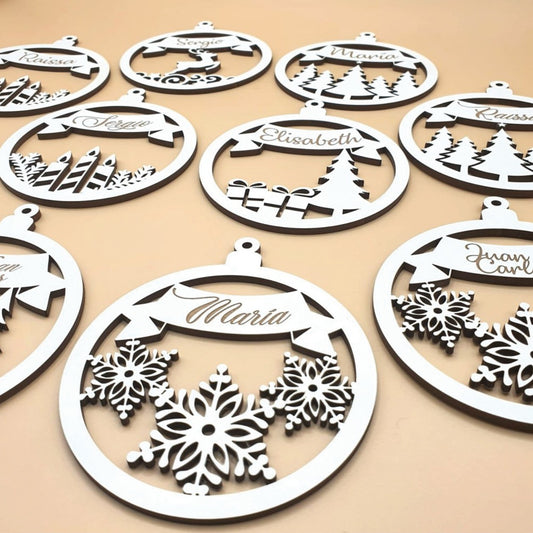 Bolas de Navidad - Madera - Tipo C