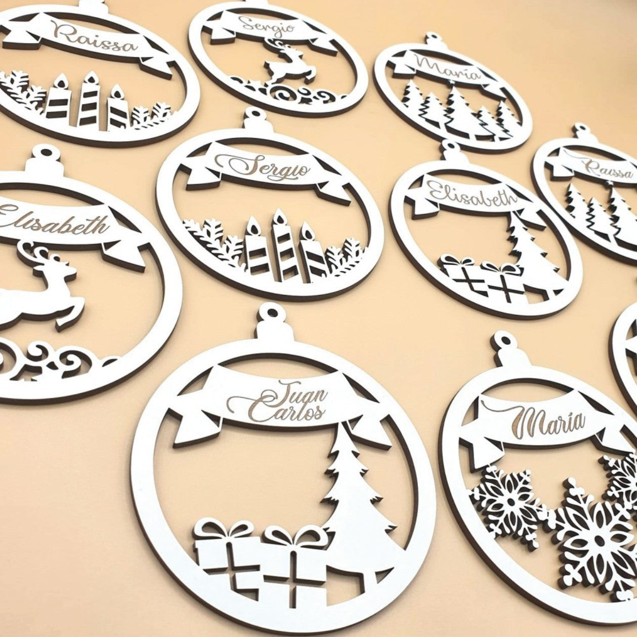 Bolas de Navidad - Madera - Tipo C