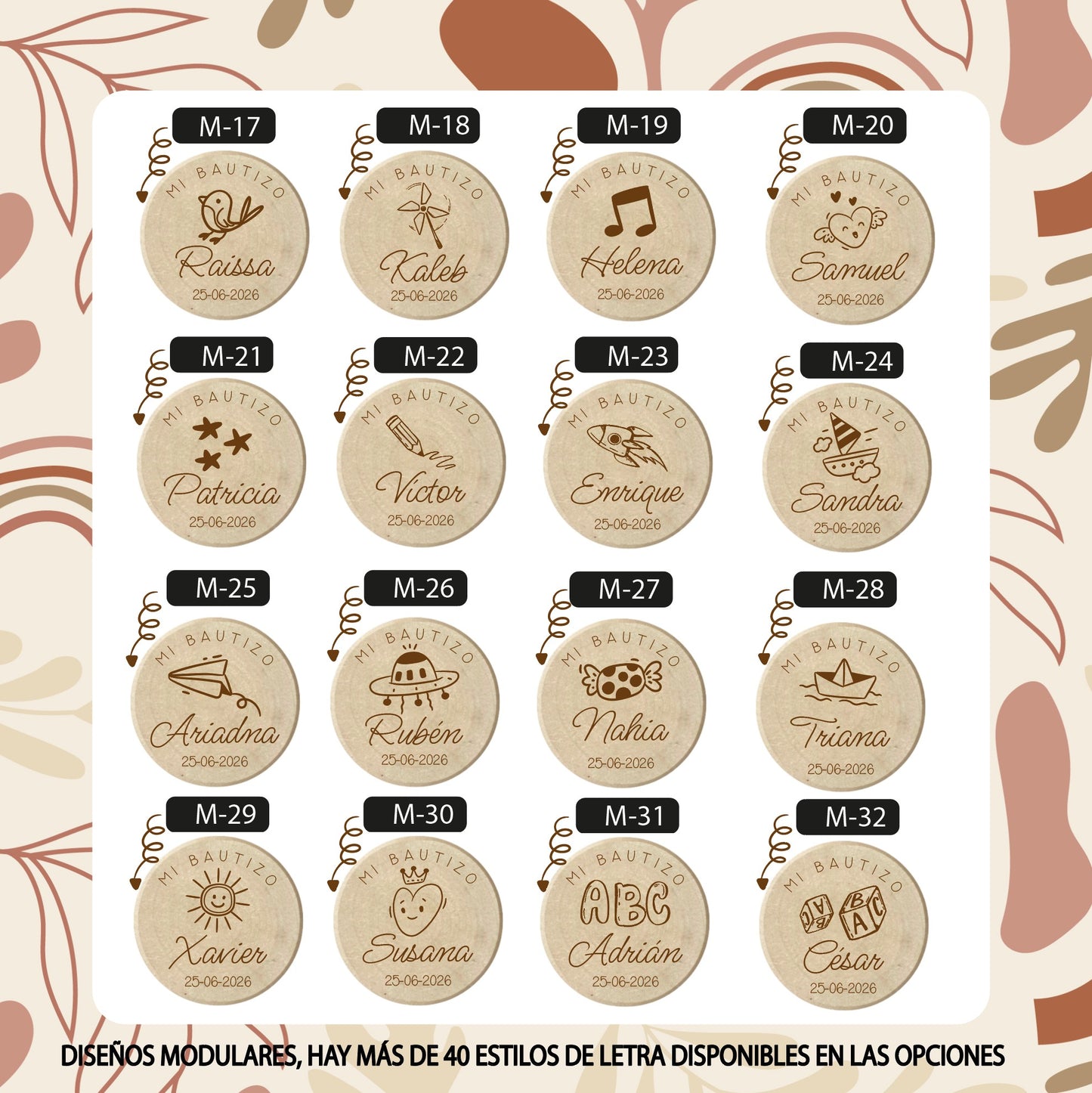 Yoyo de Madera para Bautizos