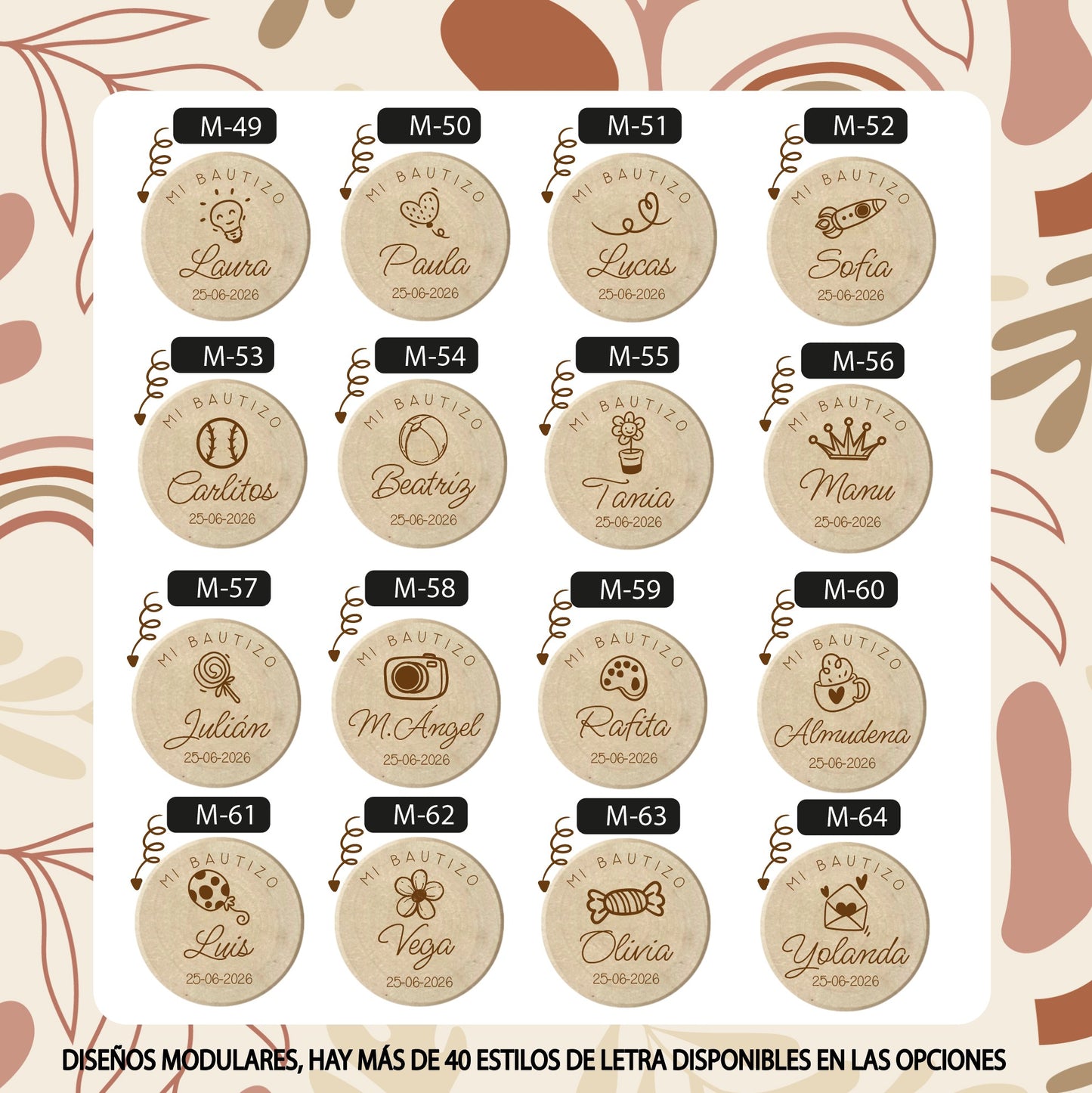 Yoyo de Madera para Bautizos