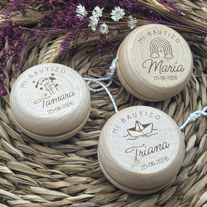 Yoyo de Madera para Bautizos